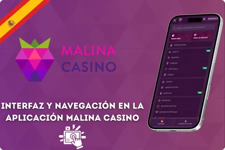 Interfaz app Malina Casino móvil