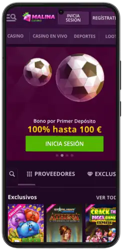 Pantalla de Malina Casino abierta en Chrome para Android en malinacasinosite.es con una flecha rosa señalando los tres puntos del menú en la esquina superior derecha, banner de bono crypto 200% hasta 3.000 USDT visible en el centro