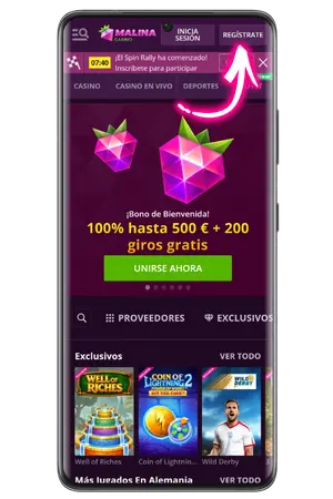 Regístrate y verifica tu cuenta en Malina Casino